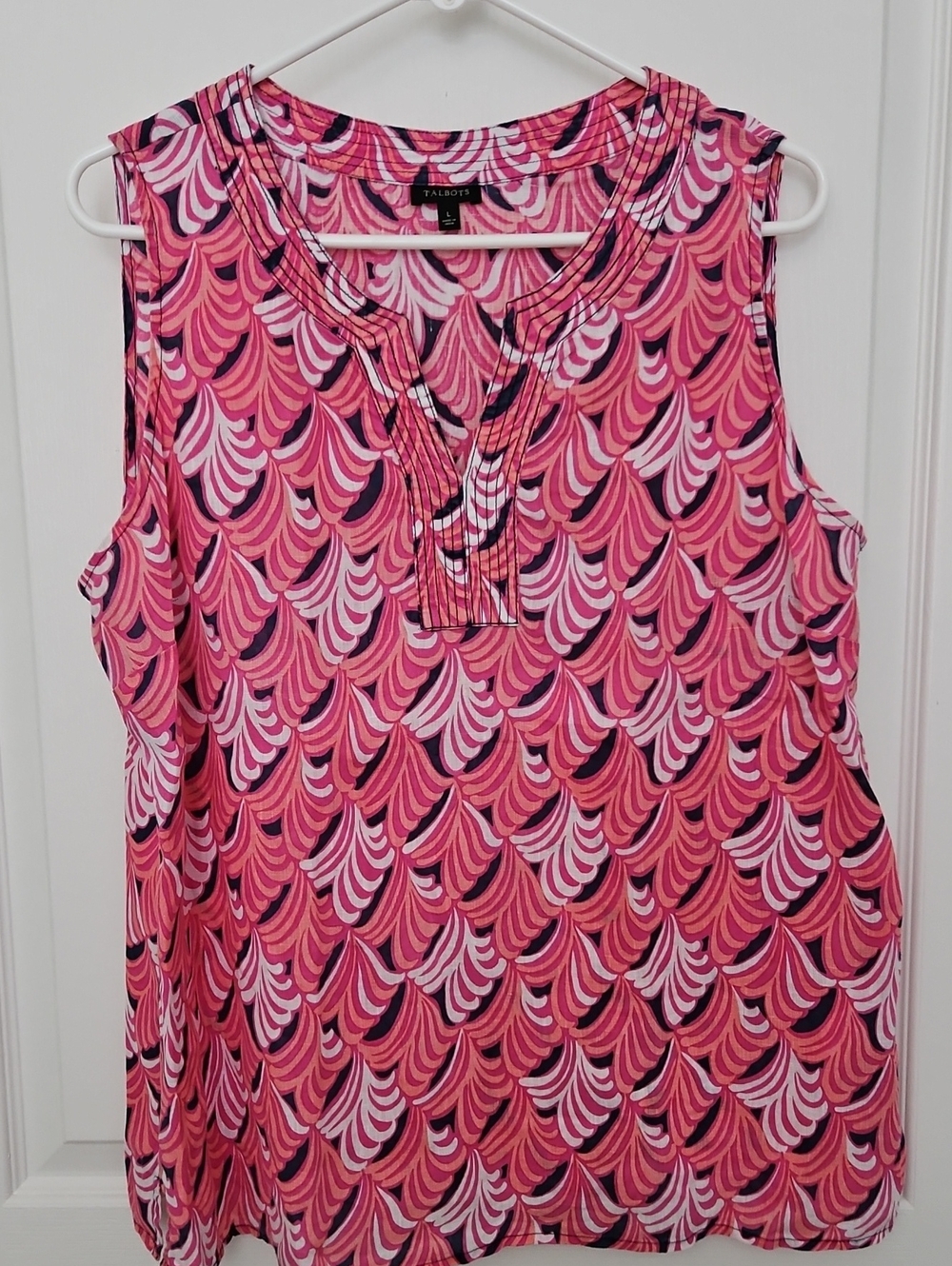 Talbots Pattern Sleeveless Linen Camisole, Large